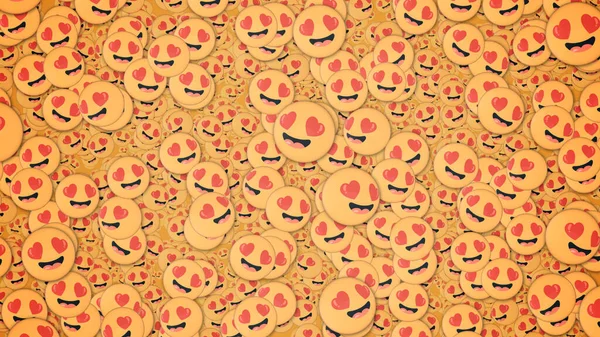 Antecedentes Muchos Emojis Amorosos Papel Pintado Concepto Redes Sociales Comunicaciones —  Fotos de Stock