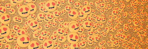 Antecedentes Muchos Emojis Amorosos Banner Fondo Pantalla Concepto Redes Sociales —  Fotos de Stock