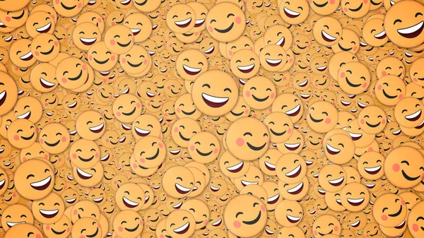 Background Many Cute Smiling Grinning Emojis Social Media Communications Concept — Stock Photo, Image