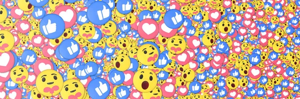 Fundo Muitos Amor Cuidado Uau Como Emojis Reação Positivo Mídia — Fotografia de Stock