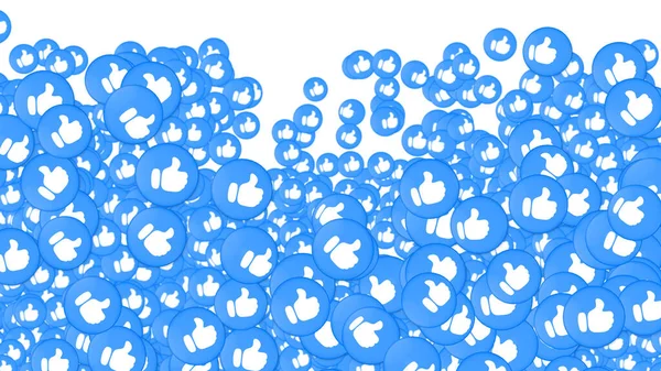 Meerdere Reacties Emoji Rijzen Tegen Een Witte Achtergrond Sociale Media — Stockfoto