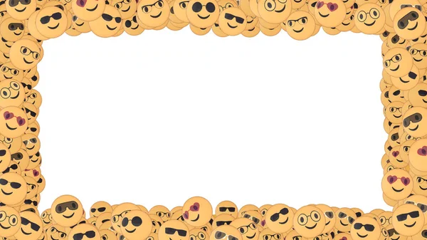 Roztomilé Emojis Různými Brýlemi Slunečními Stínidly Koncepce Hraničního Designu Pro — Stock fotografie