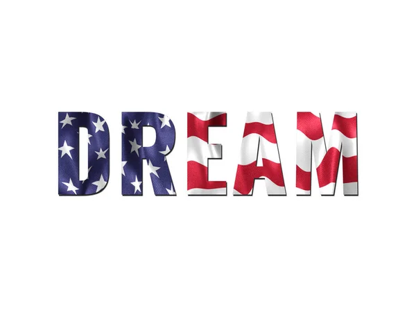 Amerikan Bayrağı Mesaj Maskesi Efektli Rüya Tabelası Düz Beyaz Bir — Stok fotoğraf