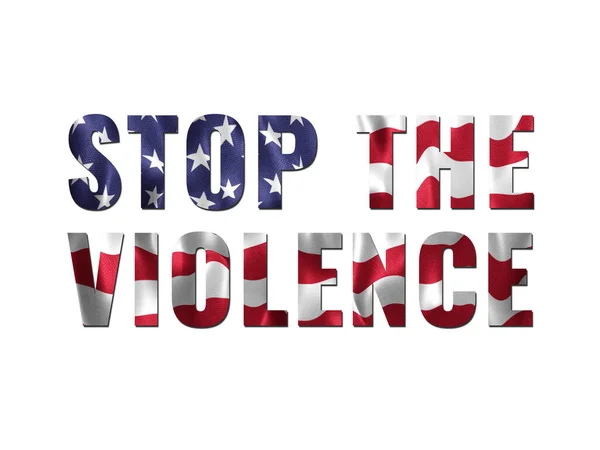 Arrêtez Message Violence Effet Masque Texte Drapeau Américain Sur Fond — Photo