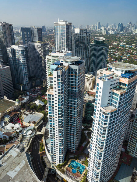 Upscale residential condominiums and Grade A office towers of Eastwood City, Bagumbayan, Quezon City, Philippines.