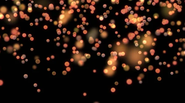 Warm Orange Golden Bokeh Possible String Lights Illuminated Shower Background — Stock Photo, Image