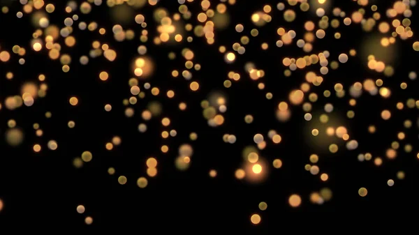 Warm Orange Golden Bokeh Possible String Lights Illuminated Shower Background — Stock Photo, Image