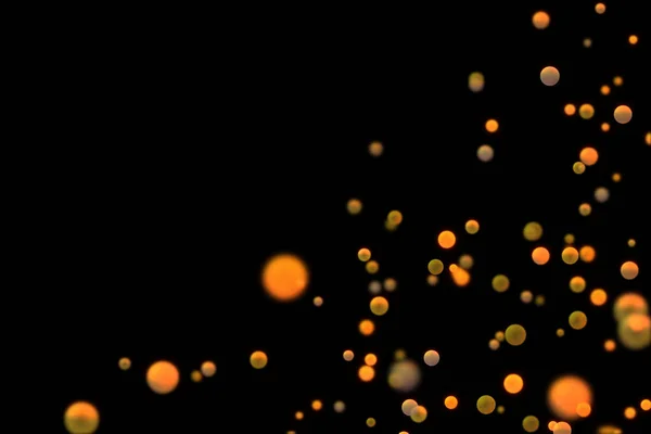 Warm Orange Bokeh Lights Circles Effect Concentrated Lower Right Background — Stock Photo, Image