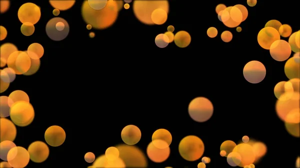 Warm Golden Orange Lights Circles Effect Border Frame Background Overlay — Stock Photo, Image