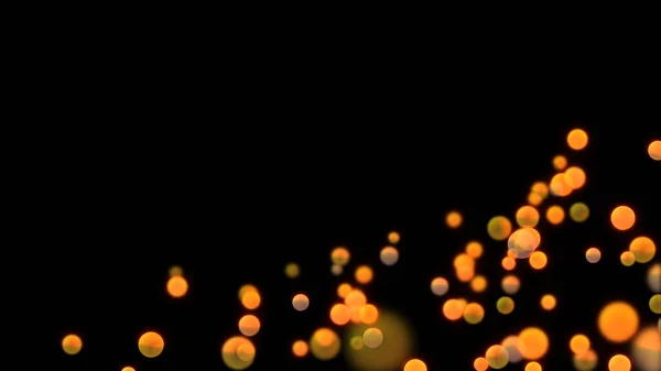 Warm Orange Bokeh Lights Circles Effect Concentrated Lower Right Background — Stock Photo, Image
