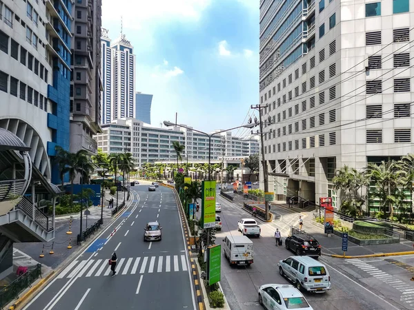 Ortigas Metro Manila Philppines Adb Allee Von Einem Erhöhten Gehweg — Stockfoto