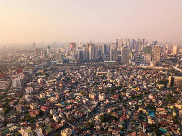 Metro Manila Filipinas Ultima Hora Tarde Aérea Makati Del Norte — Foto de Stock