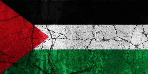 Digital Composite Cracked Damaged Flag Palestine — Stock Photo, Image