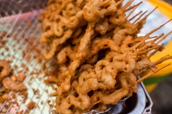 Anillos Calamar Fritos Calamares Una Popular Comida Callejera Filipina — Foto de Stock