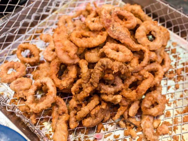 Anillos Calamar Fritos Calamares Una Popular Comida Callejera Filipina — Foto de Stock