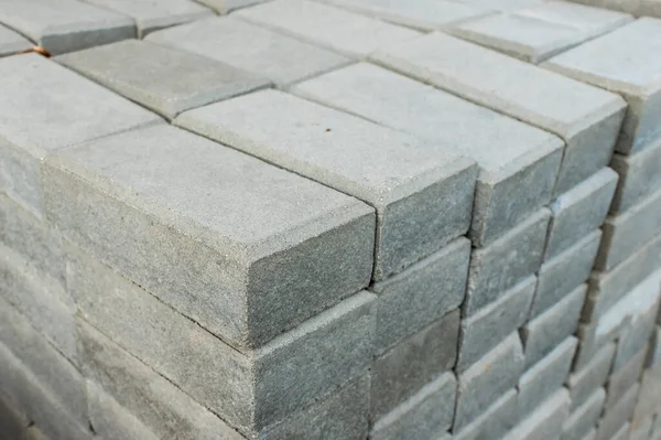 Rectangular Brick Shaped Concrete Pavers Sale Display Garden Supply Store — Foto Stock