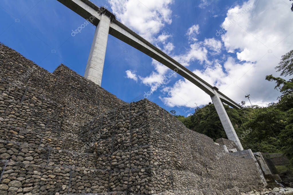 Looking Agas Agas Bridge Tallest Bridge Philippines Stone Riprap