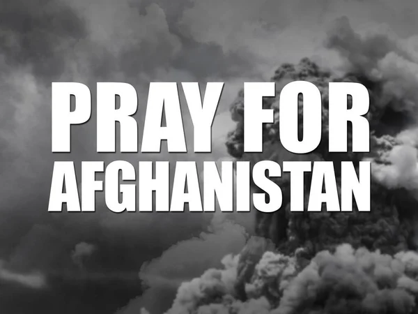 为阿富汗祈祷 对战争和流血表示支持 为阿富汗人民祈祷 — 图库照片