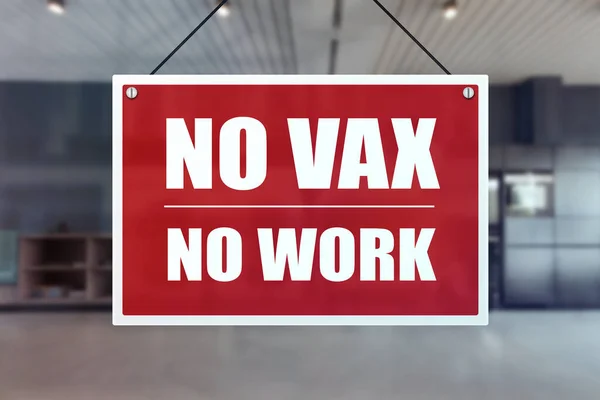 Hay Señal Vax Work Vestíbulo Una Oficina Requisitos Vacunación Para — Foto de Stock