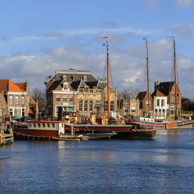 Güzel manzara eski bağlantı noktası Enkhuizen, Hollanda