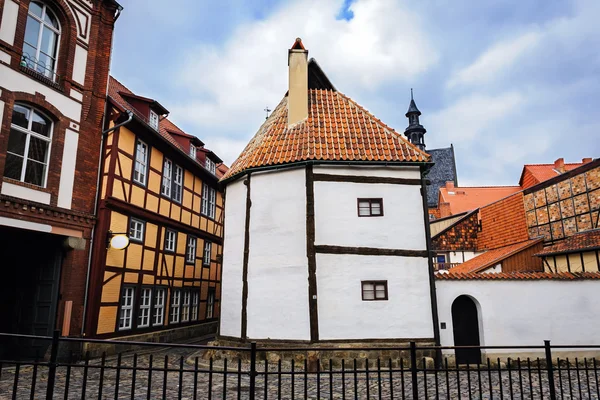 Museum för korsvirkeshus arkitekturen i Quetlinburg, Harz, Tyskland — Stockfoto