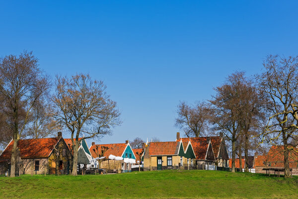 In open-air museum on a sunny  spring day, Enkhuizen, The Netherlands