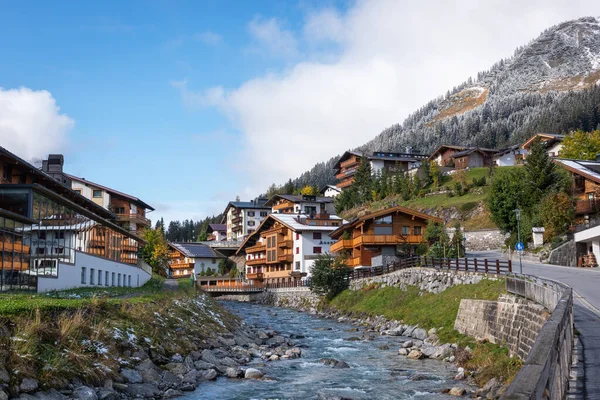 Leh Arlberg Vorarberg Oostenrijk Oktober 2020 Landschappelijk Uitzicht Een Bergdorp — Stockfoto