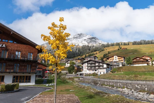 Leh Arlberg Vorarberg Ausztria Október 2020 Szcenírozott Kilátás Egy Hegyi — Stock Fotó
