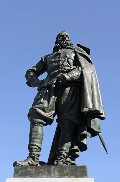 Pomnik Jana Coena w centrum miasta na jechał steen kwadrat, Holandia — Zdjęcie stockowe