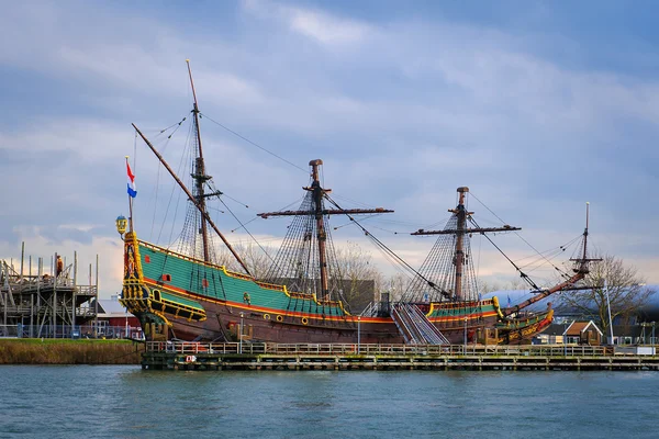 Historical ship Batavia in the shipyard of Lelystad, The Netherl