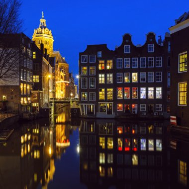 Amsterdam, Hollanda, Aziz Nikolaos Kilisesi kubbe ünlü görünümünü