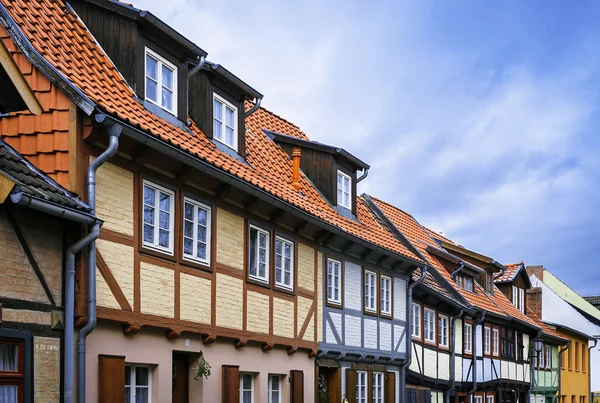 Maisons Fachwerk à Quedlinburg - ville classée au patrimoine mondial de l'UNESCO, Allemagne — Photo