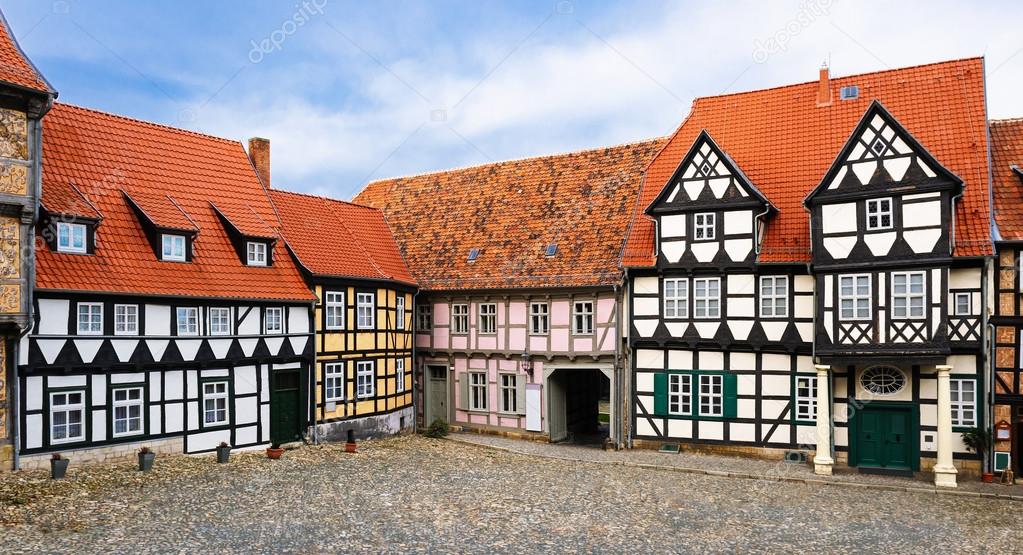 Fachwerk houses in the old town center of Quedlinburg, Germany