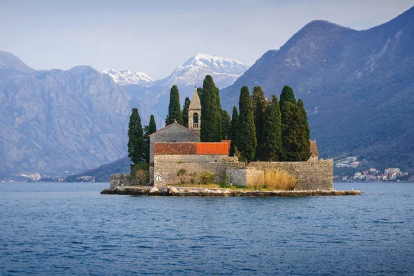 Vista da ilha de São Jorge do barco, Montenegro — Fotografia de Stock