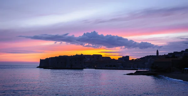 Západ slunce nad Old Town, Dubrovník, Chorvatsko — Stock fotografie