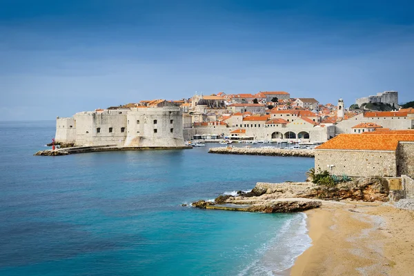 Vista del casco antiguo de Dubrovnik a la luz de la mañana, Croacia — Foto de Stock