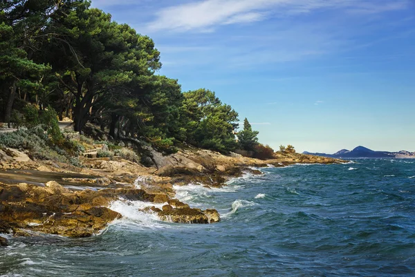 La costa del mar Adriático en Dalmacia, Croacia — Foto de Stock