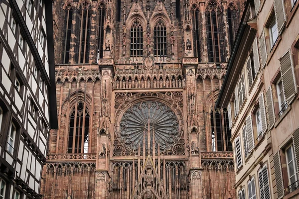 Strasbourg katedral for Vår frue, Alsace; Frankrike – stockfoto