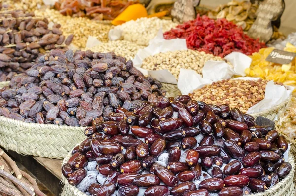 Dried fruits assortment at market — Stock Photo, Image
