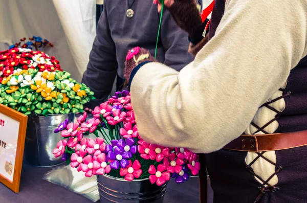 Chocolate flowers — Stock Photo, Image