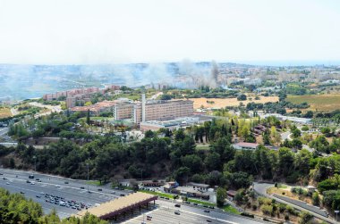 Christo Rei heykel üzerinden havadan görünümü