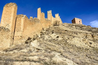 Albarracin, ortaçağ terracotte Köyü İspanya