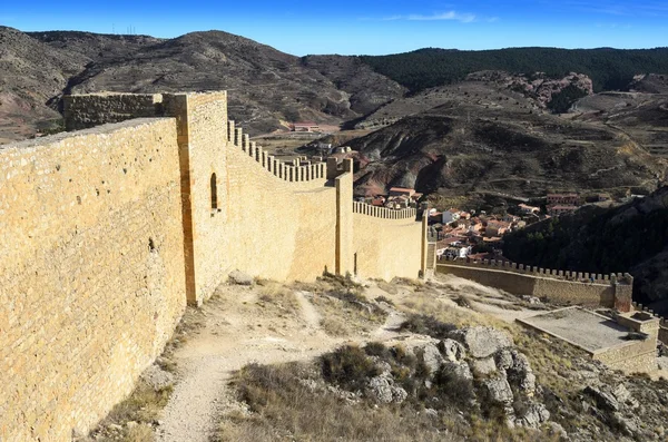 Albarracin, középkori terracotte village, Spanyolország — Stock Fotó