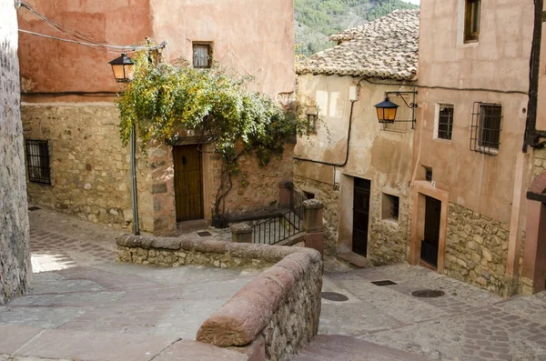 Albarracin, středověké terracotte obec ve Španělsku — Stock fotografie