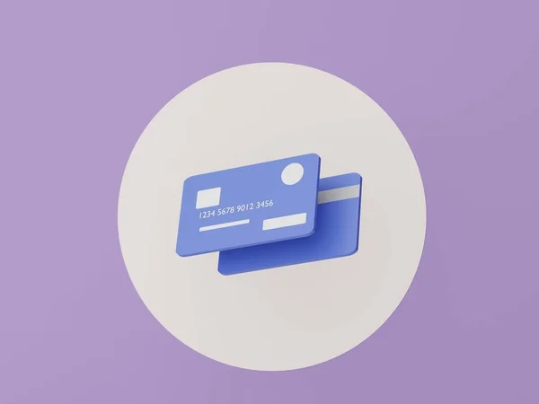 Render Minimal Credit Cards Floating White Banner Screen Money Concepts — Stock Photo, Image