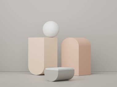 3D ürün ve kozmetik sunumu için podyum. Reklam için çok az sahne var. Web pankartı için soyut temiz arkaplan ve maket.