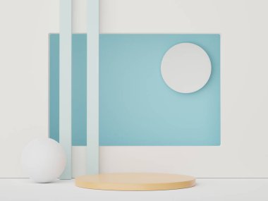 3D ürün ve kozmetik sunumu için podyum. Reklam için çok az sahne var. Web pankartı için soyut temiz arkaplan ve maket.