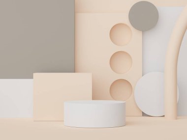 3D ürün ve kozmetik sunumu için podyum. Reklam için çok az sahne var. Web pankartı için soyut temiz arkaplan ve maket.