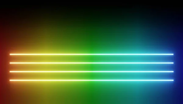 Render Rgb Neon Fény Sötétség Háttér Absztrakt Lézervonalak Éjjel Látszanak — Stock Fotó