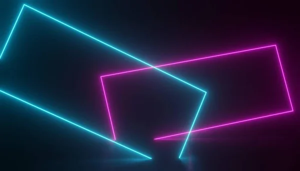 Render Rgb Neon Fény Sötétség Háttér Absztrakt Lézervonalak Éjjel Látszanak — Stock Fotó